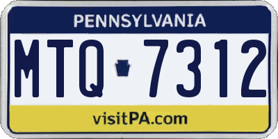 PA license plate MTQ7312