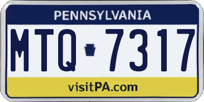 PA license plate MTQ7317