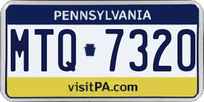 PA license plate MTQ7320