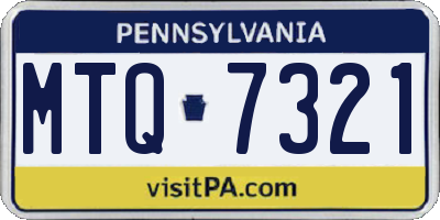 PA license plate MTQ7321