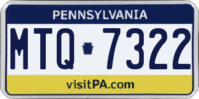PA license plate MTQ7322
