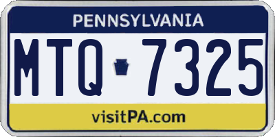 PA license plate MTQ7325