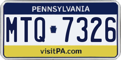 PA license plate MTQ7326