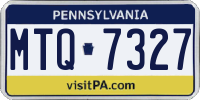 PA license plate MTQ7327