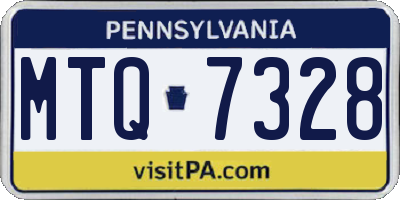 PA license plate MTQ7328