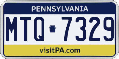 PA license plate MTQ7329