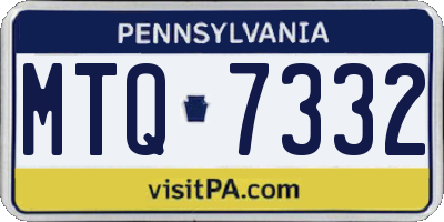 PA license plate MTQ7332