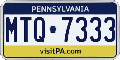 PA license plate MTQ7333