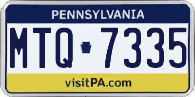 PA license plate MTQ7335