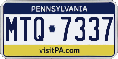 PA license plate MTQ7337