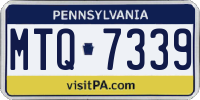 PA license plate MTQ7339