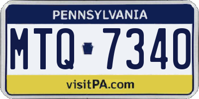 PA license plate MTQ7340