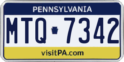 PA license plate MTQ7342