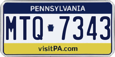 PA license plate MTQ7343
