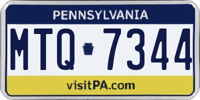 PA license plate MTQ7344