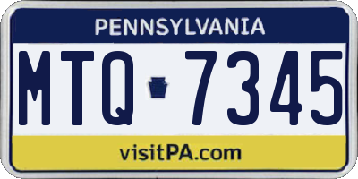 PA license plate MTQ7345