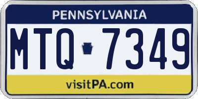 PA license plate MTQ7349