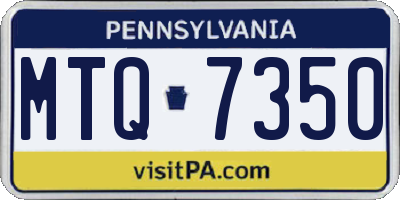 PA license plate MTQ7350