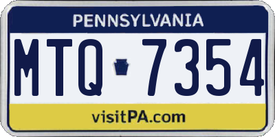 PA license plate MTQ7354