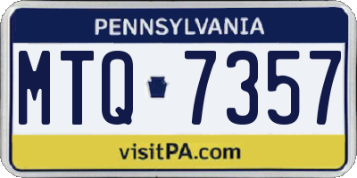 PA license plate MTQ7357