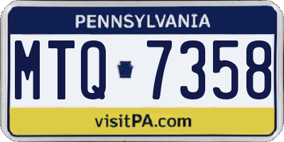 PA license plate MTQ7358
