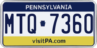 PA license plate MTQ7360