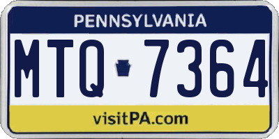 PA license plate MTQ7364