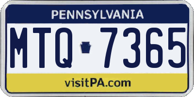 PA license plate MTQ7365