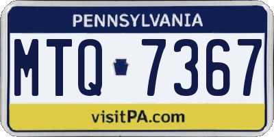 PA license plate MTQ7367