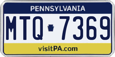 PA license plate MTQ7369