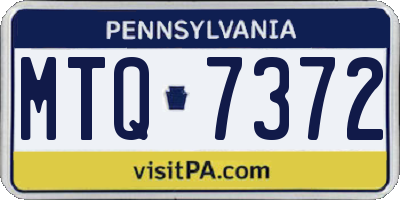 PA license plate MTQ7372
