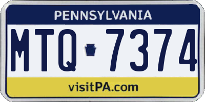 PA license plate MTQ7374