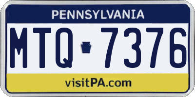 PA license plate MTQ7376