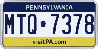 PA license plate MTQ7378
