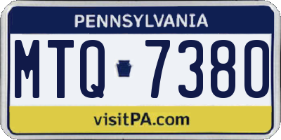 PA license plate MTQ7380