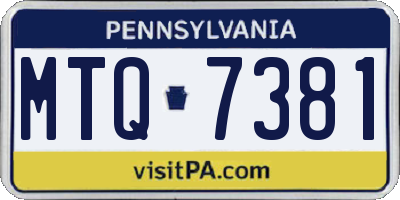 PA license plate MTQ7381