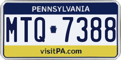 PA license plate MTQ7388