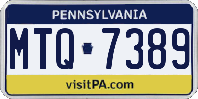 PA license plate MTQ7389