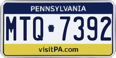 PA license plate MTQ7392