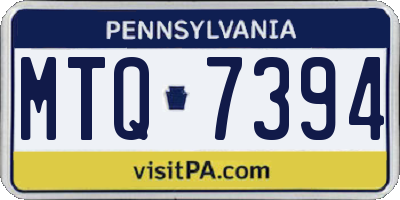 PA license plate MTQ7394