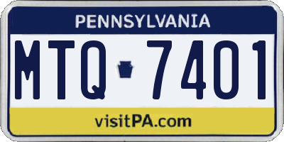 PA license plate MTQ7401