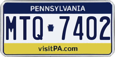 PA license plate MTQ7402