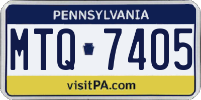 PA license plate MTQ7405