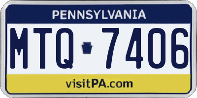 PA license plate MTQ7406