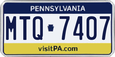 PA license plate MTQ7407
