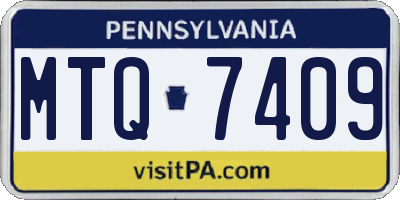 PA license plate MTQ7409