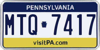 PA license plate MTQ7417