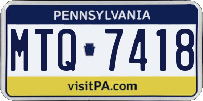PA license plate MTQ7418