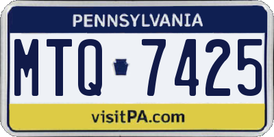 PA license plate MTQ7425
