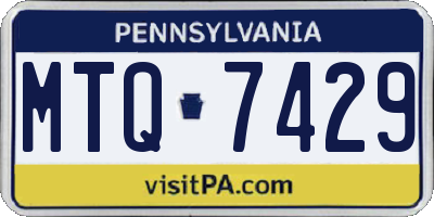 PA license plate MTQ7429